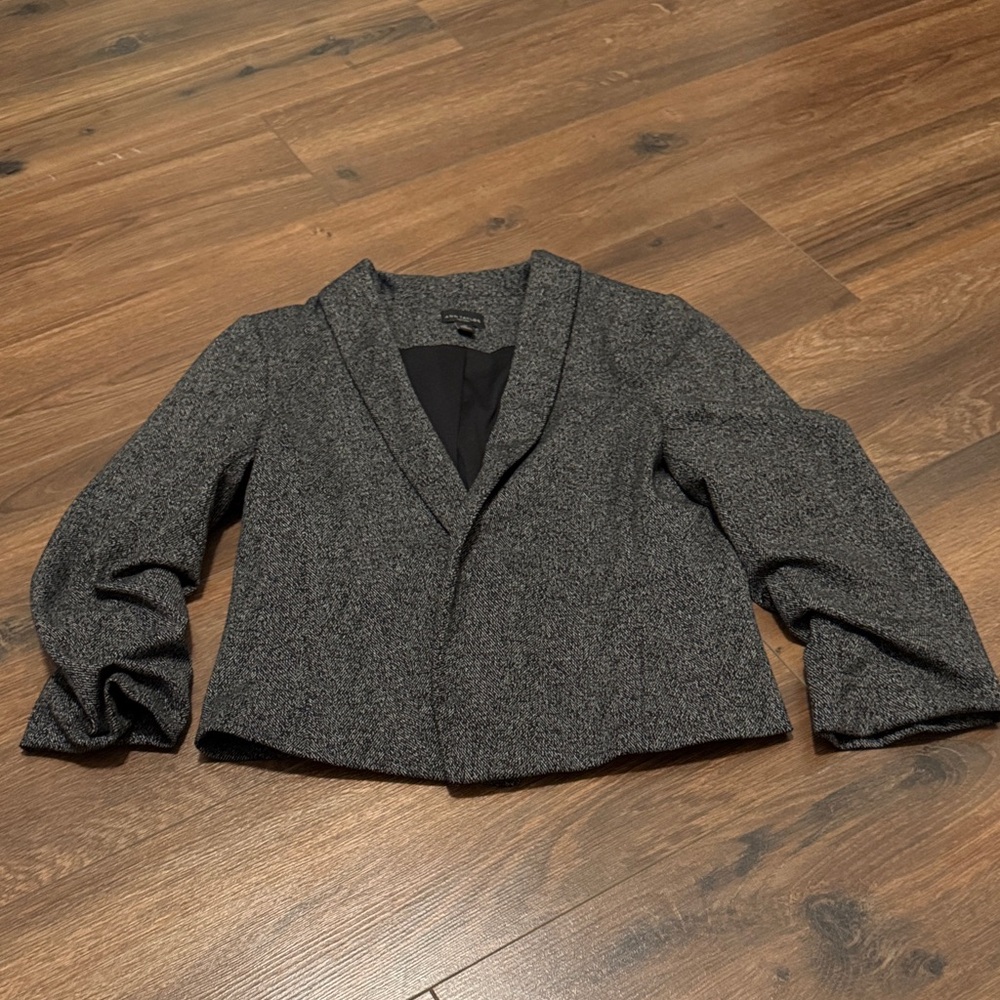 Ann Taylor Charcoal Blazer XS Cropped Jacket Tailored Work Office Business